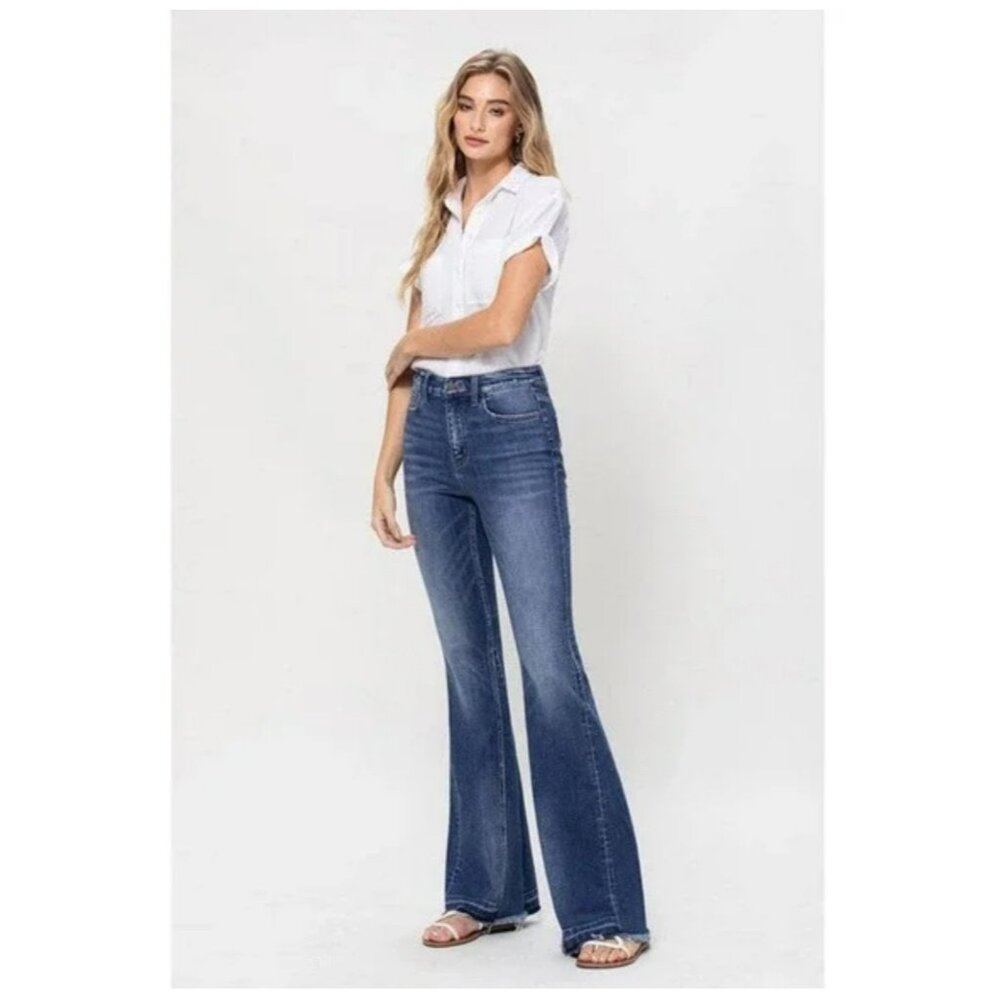 Flying Monkey Darker and Darker - High Rise Flare Jeans with Insert Panel Size 2